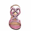 Evaluna Ivoire 570 Cuir Metal Rose Sandales