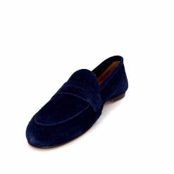 Ivoire0209b Ivoire 10648 Daim Bleu Marine Mocassins