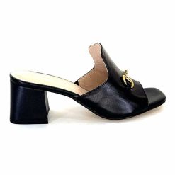 Ivoire0352 Ivoire K166 Caraibi2 Cuir Noir Mules