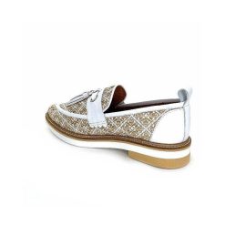 Philippe Morvan Philippe Morvan 6120 Cuir Blanc Raffia Blanc Beige Mocassins