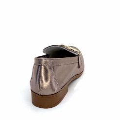 382-ivoire Ivoire 30303 Cuir Metal Bronze Mocassins