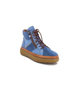 355-ivoire Ivoire 24721 Daim Bleu Bottines