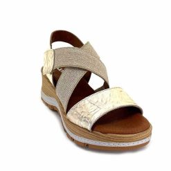 Ivoire0576a Xapatan 1990 Cuir Beige Dore Plateformes