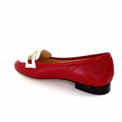 Ivoire0200 Ivoire 8002 For Cuir Rouge Blanc Ballerines