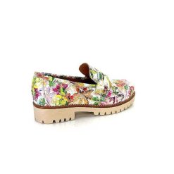 Ivoire0036a Ivoire Cv5608 Cuir Imprime Multicolore Mocassins