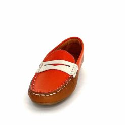 Ivoire0209b Ivoire 10322 Sauvage Cuir Orange Marron Beige Mocassins