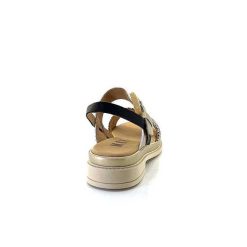 MKD Mkd Irmin Cuir Dore Noir Beige Plateformes