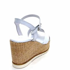 Nero Giardini Nerogiardini 410630 D7078 Cuir Raffia Blanc Plateformes