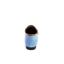 bibi lou - navima Bibi Lou 582 Cuir Marron Textile Denim Bleu Mocassins