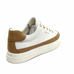 Gant Gant Avona Sneaker Textile Off White Cuir Marron Baskets