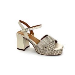 Ivoire0551 Ivoire 2150 Cuir Raffia Beige Plateformes