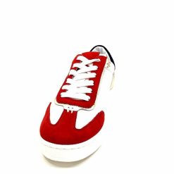 Donna Carolina Donna Carolina 51670 113 Cuir Blanc Daim Rouge Bleu Marine Baskets