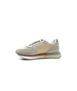 No Name No Name Mia Jogger Daim Textile Beige Pastel Vert Baskets