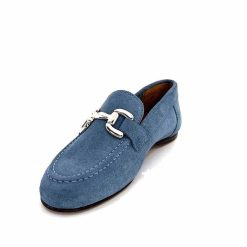 Ivoire0209b Ivoire 12807 Daim Bleu Jeans Mocassins