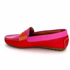 Ivoire0209b Ivoire 10322 Sauvage Cuir Rose Rouge Orange Mocassins