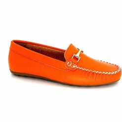 Ivoire0209b Ivoire 12052 Cuir Orange Mocassins