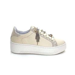 Méliné Meline Pf 7 Acc Var 9102 Cuir Beige Bijoux Baskets