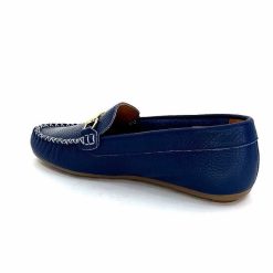 Ivoire0209b Ivoire 12052 Cuir Bleu Mocassins