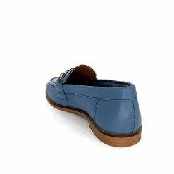 Ivoire0209b Ivoire 12646 Cuir Bleu Jeans Mocassins