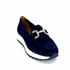 Ivoire0209b Ivoire 12875 Daim Bleu Marine Mocassins