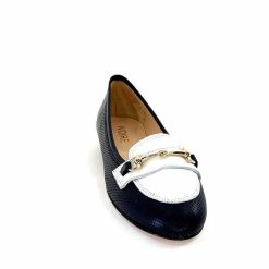 Ivoire0200 Ivoire 8002 For Cuir Bleu Marine Blanc Ballerines