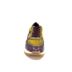 Requin Reqins Urania Mix Cuir Violet Textile Moutarde Baskets