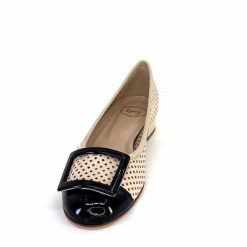 Ivoire0532 Ivoire L1133 For Cuir Vernis Beige Noir Ballerines