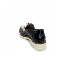 Ivoire0130a Ivoire 8B5116 Vernis Noir Cuir Beige Mocassins