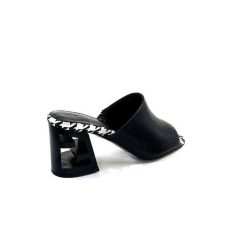 Elue Par Nous Metamorfose Rable Cuir Noir Blanc Mules