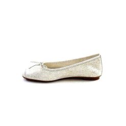 Requin Reqins Hello Cuir Blanc Dore Ballerines