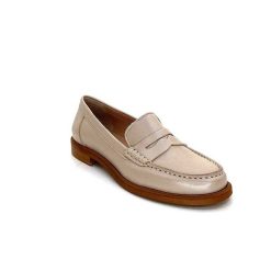 elisa lanci - lady shoes Ivoire Elsa N252 Cuir Beige Nacre Mocassins