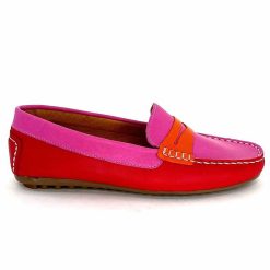 Ivoire0209b Ivoire 10322 Sauvage Cuir Rose Rouge Orange Mocassins