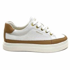 Gant Gant Avona Sneaker Textile Off White Cuir Marron Baskets