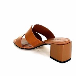 Ivoire0352 Ivoire F1555 Dario 3 Cuir Marron Cognac Mules