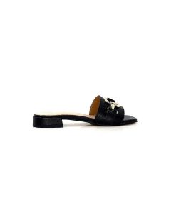 Ivoire0346a Ivoire 22682 Cuir Noir Mules