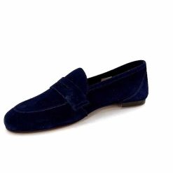 Ivoire0209b Ivoire 10648 Daim Bleu Marine Mocassins