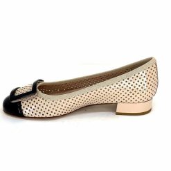 Ivoire0532 Ivoire L1133 For Cuir Vernis Beige Noir Ballerines