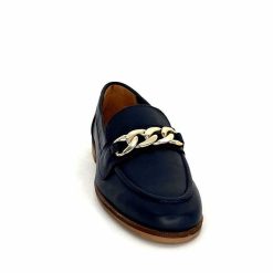 Ivoire0209b Ivoire 12779 Cuir Bleu Marine Mocassins