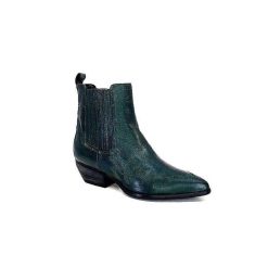 Ivoire0341a Ivoire Ar230 Cuir Metal Vert Bosco Bottines