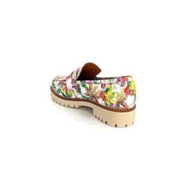 Ivoire0036a Ivoire Cv5608 Cuir Imprime Multicolore Mocassins