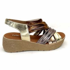 Ivoire0375a Ivoire Aires Cuir Multi Metal Plateformes