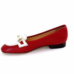 Ivoire0200 Ivoire 8002 For Cuir Rouge Blanc Ballerines