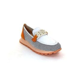 Hispanitas Hispanitas Hv 243461 Cuir Blanc Orange Mocassins