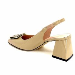 Evaluna Ivoire 6551 Cuir Vernis Beige Mesisa Escarpins