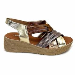 Ivoire0375a Ivoire Aires Cuir Multi Metal Plateformes