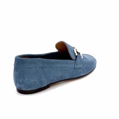 Ivoire0209b Ivoire 12807 Daim Bleu Jeans Mocassins