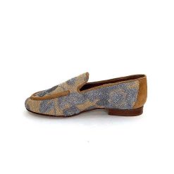 Pedro Miralles Pedro Miralles 14583 Textile Beige Glitter Bleu Ciel Mocassins